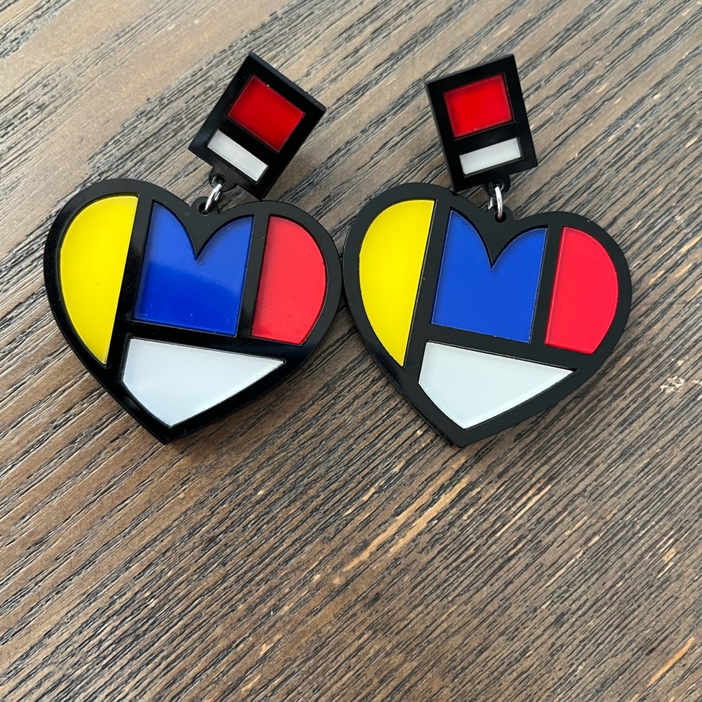 Piet Mondrian Drop Down Earrings